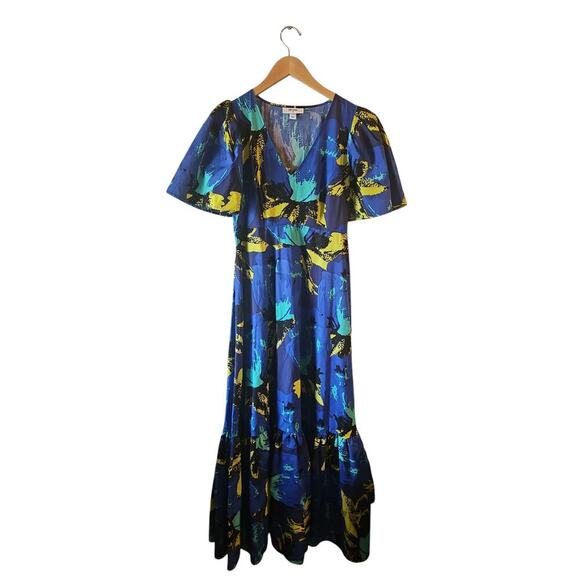 Christopher John Rogers x Target 2 ruffle sleeve floral v-neck maxi tier dress - Picture 4 of 9
